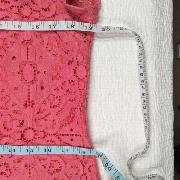 Banana Republic Short Shift Lace Dress Lined Coral‎ Women's Size 12P - Picture 6 of 12